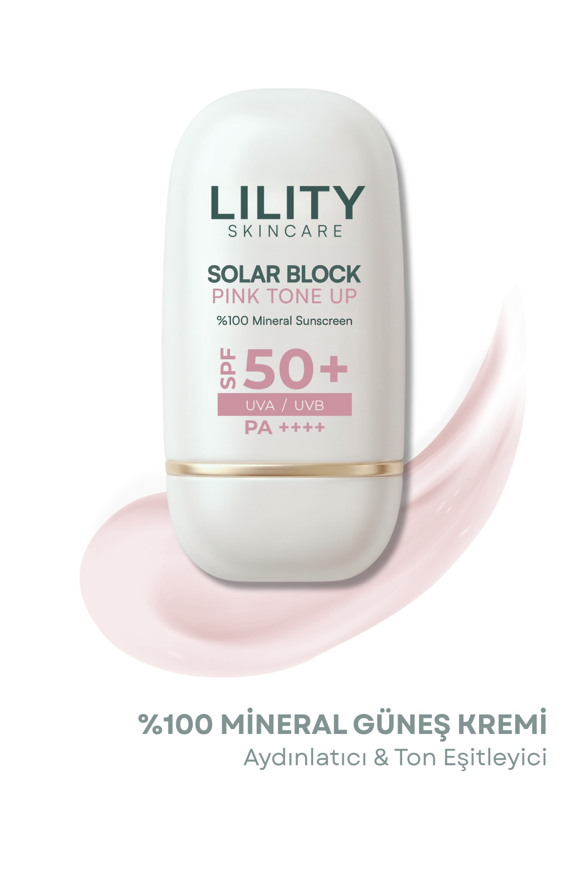 Lility Care Solar Block Pink Tone Up Ton Eşitleyici & Aydınlatıcı %100 Mineral Güneş Kremi 50 ml — LU001