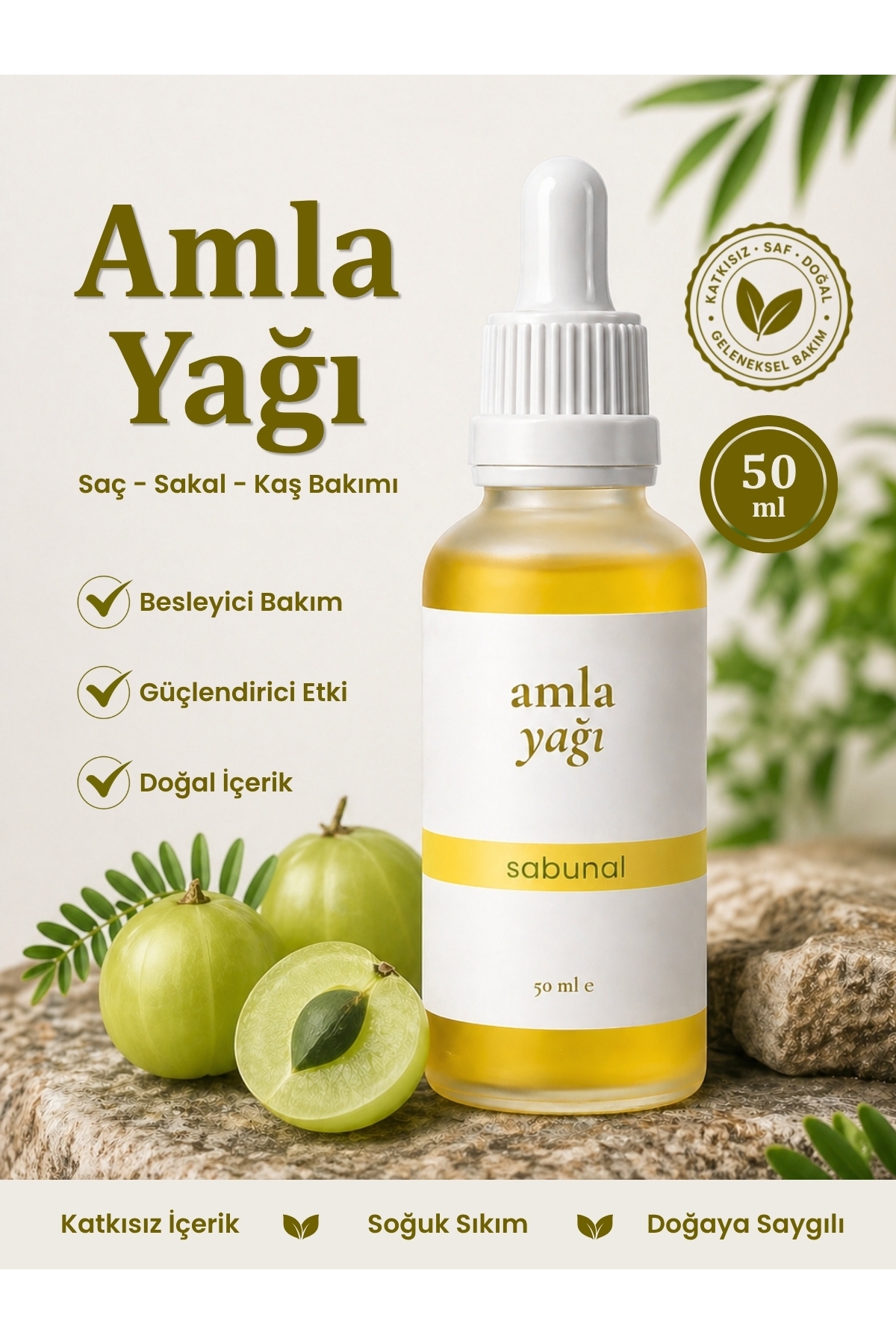 sabunal Amla Yağı 50 ml - Doğal Saç ve Sakal Soğuk Sıkım Bakım Yağı - Fiyatı, Yorumları