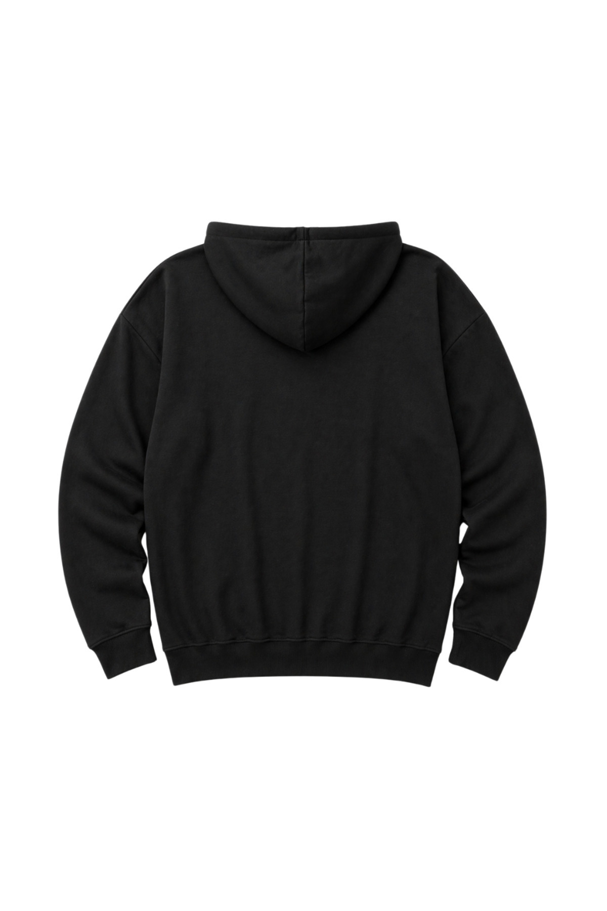 BattalModa Erkek Büyük Beden Siyah İki İplik Kapüşonlu Fermuarlı Hırka 3XL-4XL-5XL-6XL-7XL-8XL görsel 5