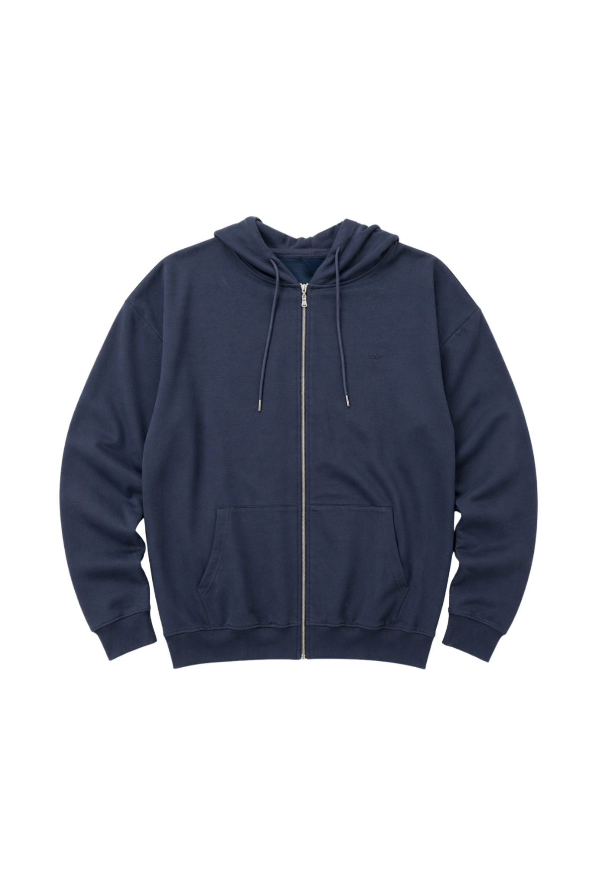 BattalModa Erkek Büyük Beden Lacivert İki İplik Kapüşonlu Fermuarlı Hırka 3XL-4XL-5XL-6XL-7XL-8XL görsel 4