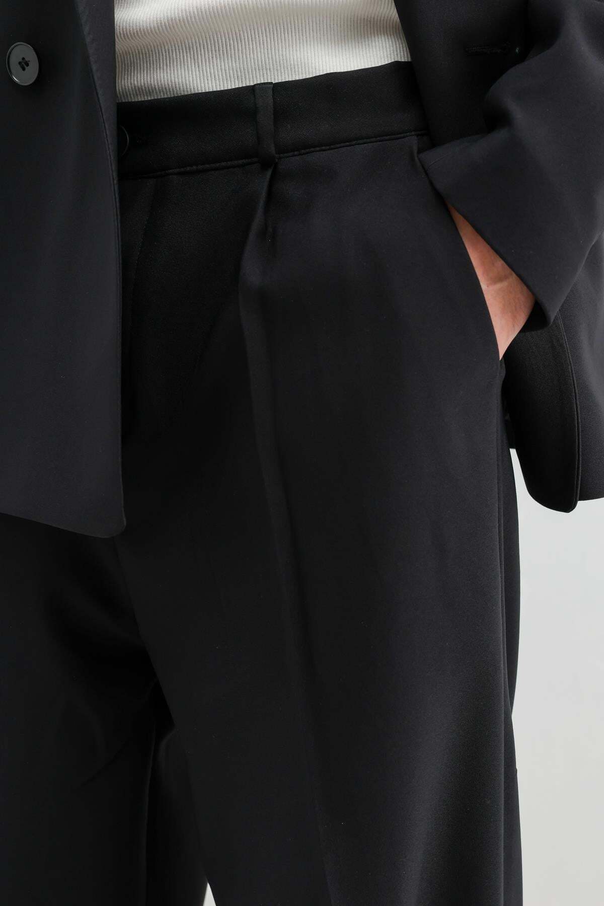 Oversize Kruvaze Takım Elbise Siyah — مشکی V90-20 — تصویر 9 از 9
