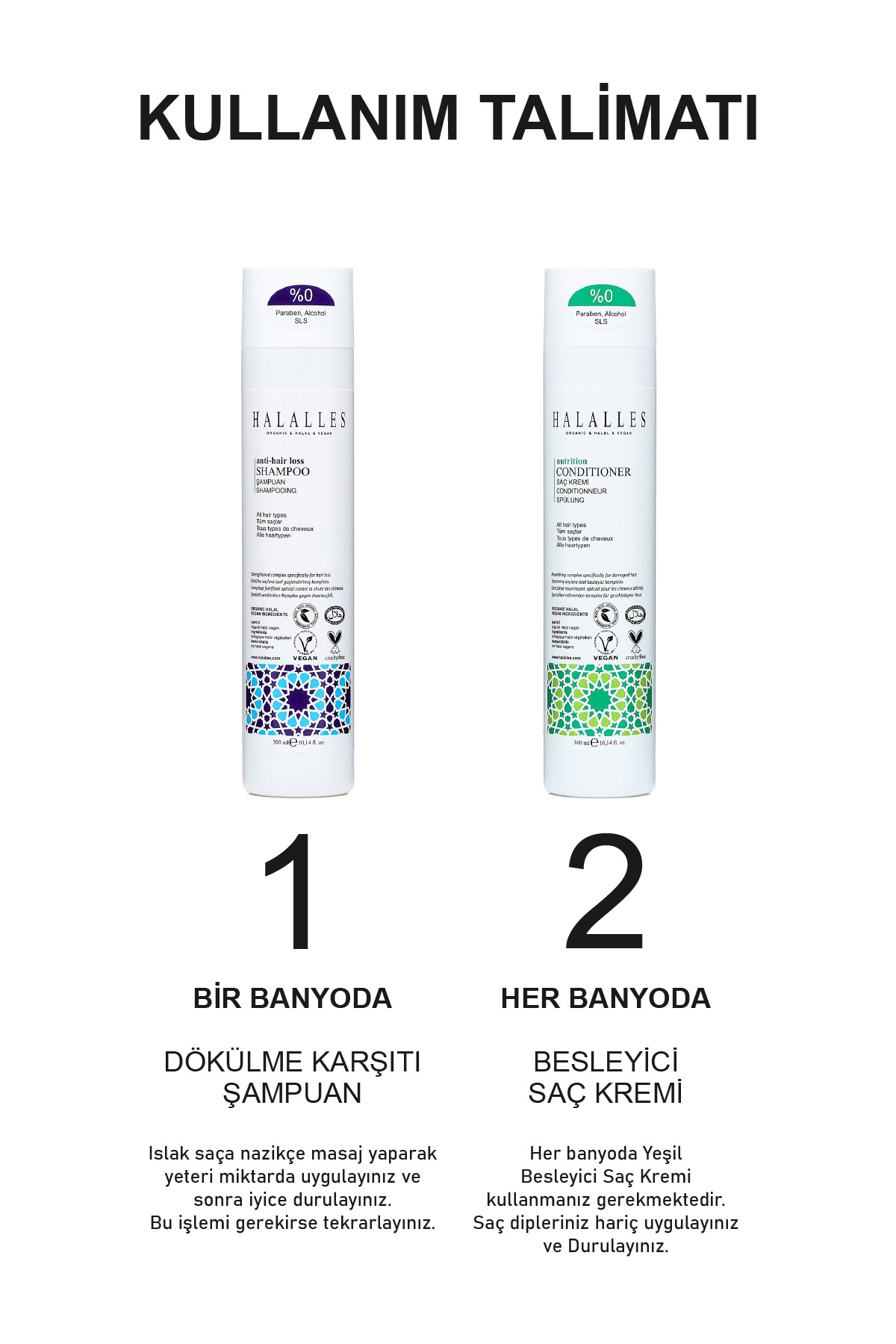 Saç Dökülmesine Karşı İşlemli Normal Yapılı Saçlara Vitamin Biotin Amino Asit İçeren Set 2 X 300 ml — 1534 — تصویر 7 از 8