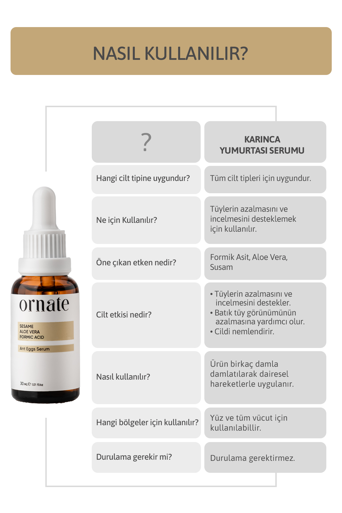 سرم کاهش‌دهنده مو و روغن تخم‌کارینکا 30ml با %0.5 اسید فرمیک و %10 آلوئه‌ورا