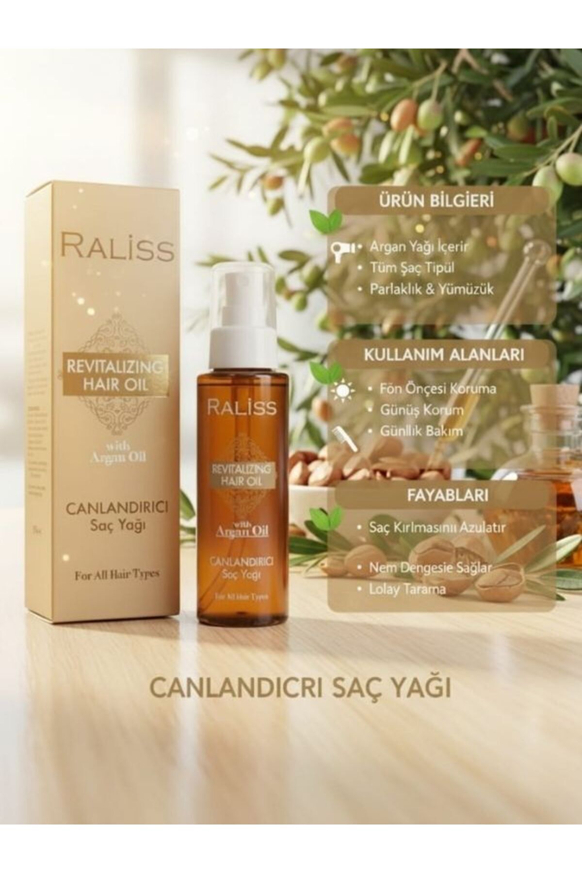 Revıtalızıng Haır Oıl Argan Yağlı Canlandırıcı Saç Yağı — RLS.ARG2 — تصویر 2 از 4