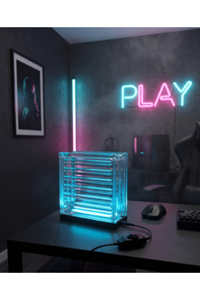 Glowdesigning Cam Tuğla Dekoratif Masa Lambası - Hediyeli Eşya - Elektrikli L...