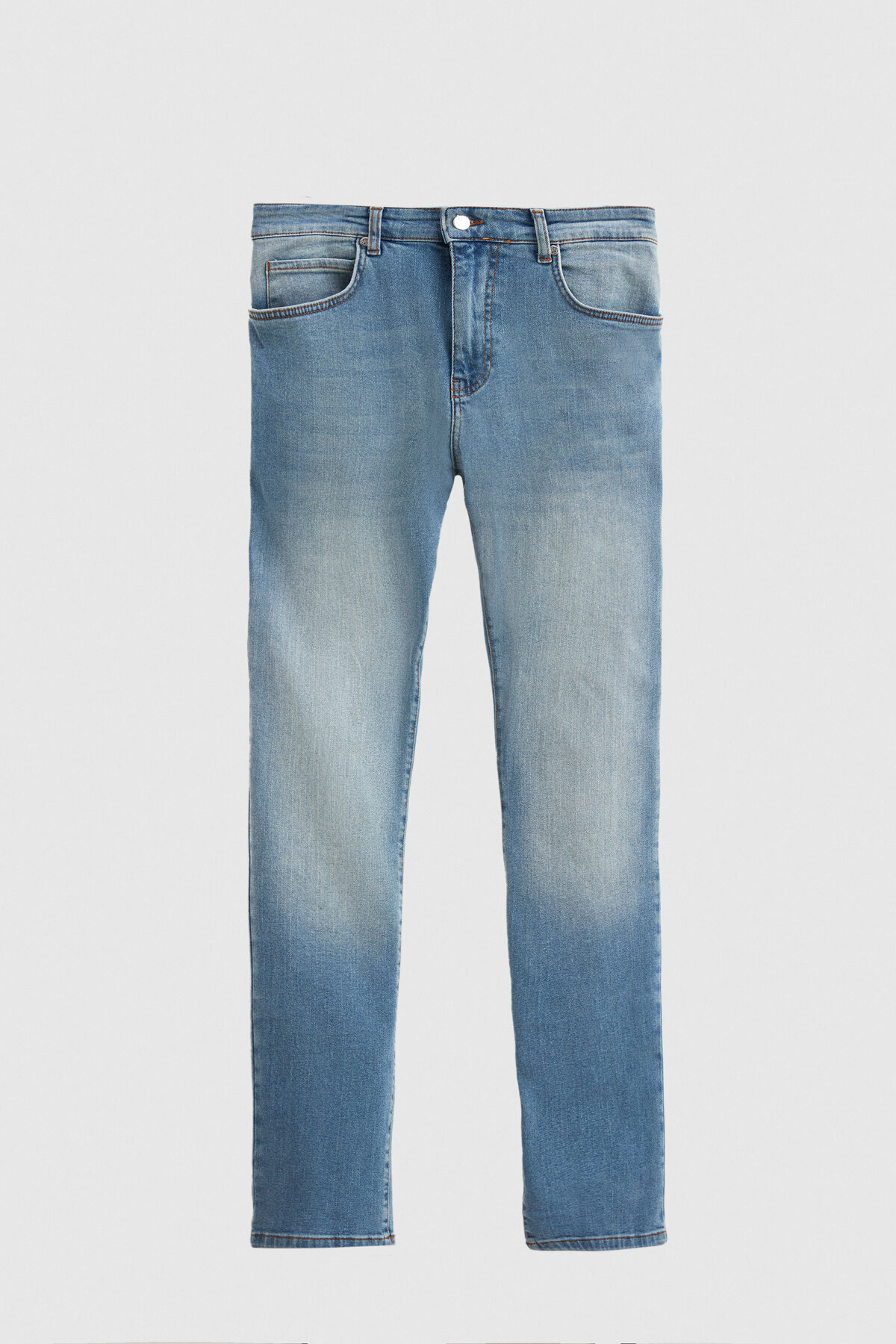 D'S Damat Ds Damat Slim Fit Mavi Düz Jean Kot Beş Cepli Likralı Yıkamalı Denim Pantolon görsel 5