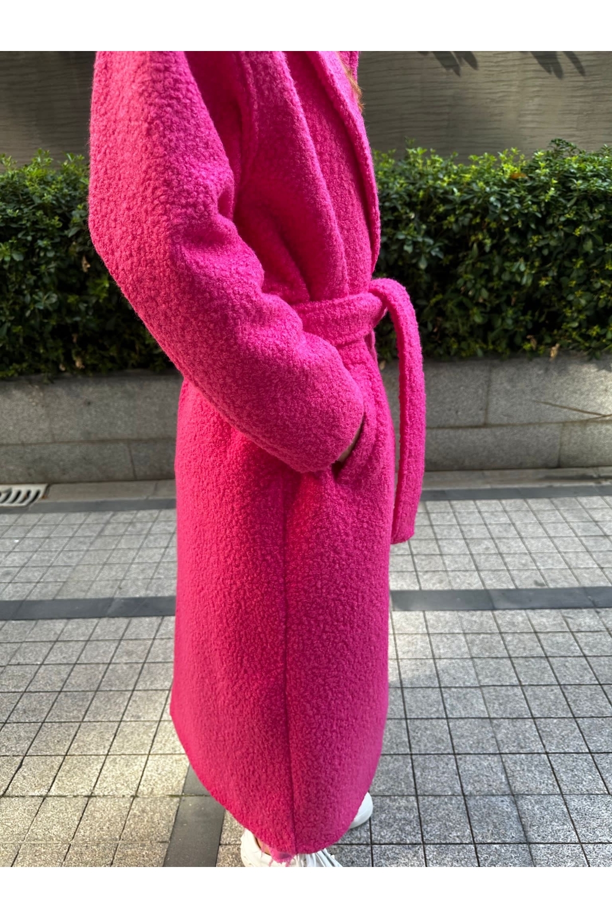 Lady Didi Fashion KADIN ÖZEL TASARIM PEMBE PALTO görsel 2