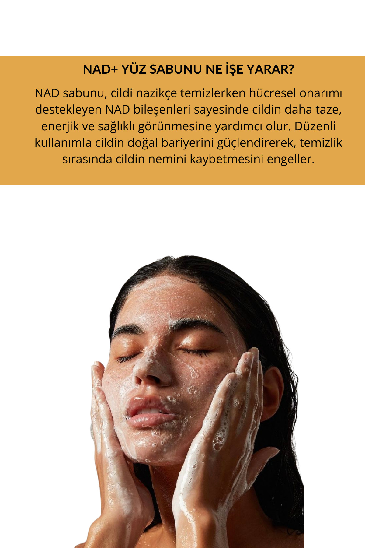 NAD+ Yüz Sabunu Leke Karşıtı, Aydınlatıcı (NAD+, Hyalüronik Asit, Niasinamid, Vitamin E) 100 ML 2 ADET — DNS001 — تصویر 4 از 5