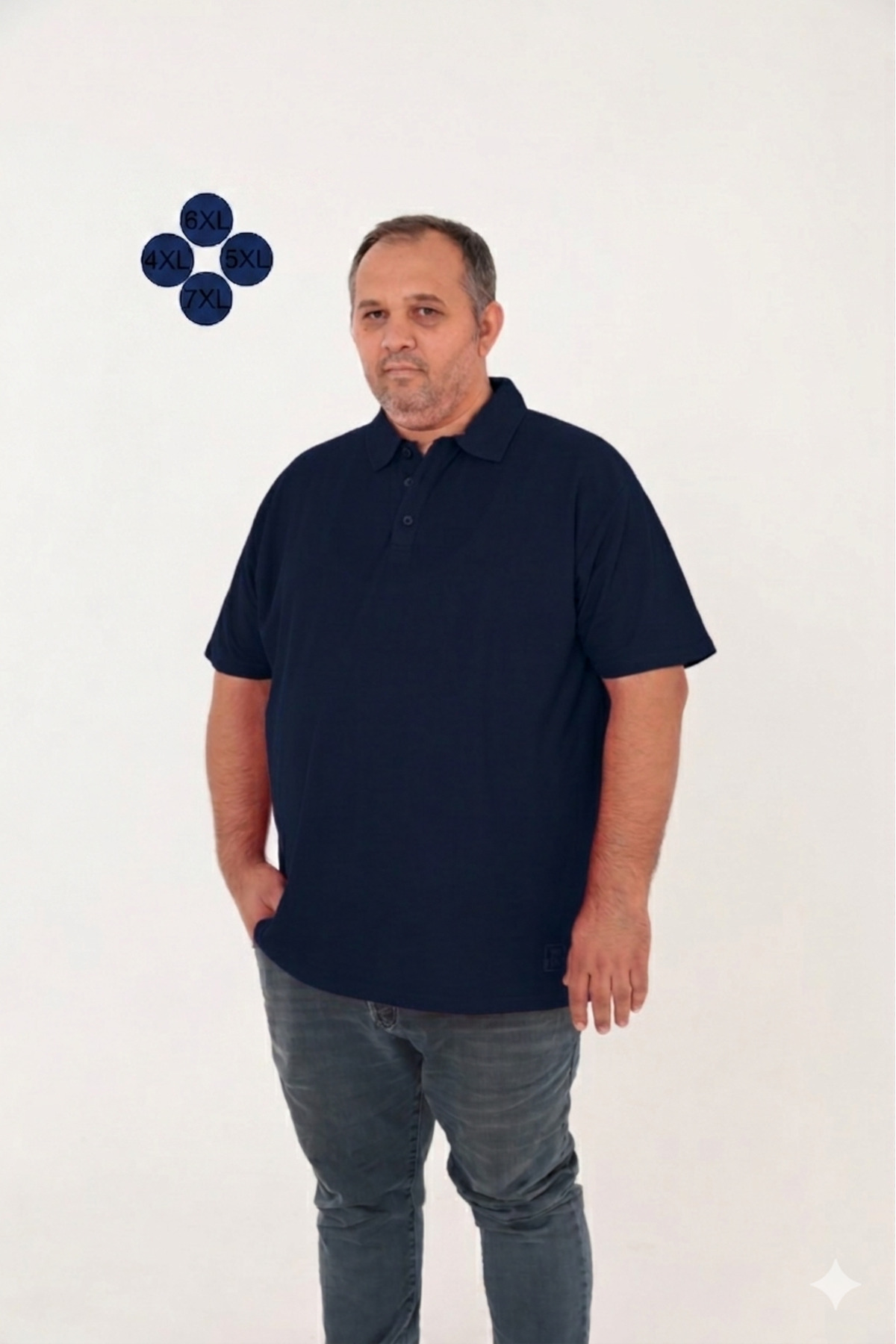 BİG NONA Büyük Beden Unisex POLO YAKA T-Shirt