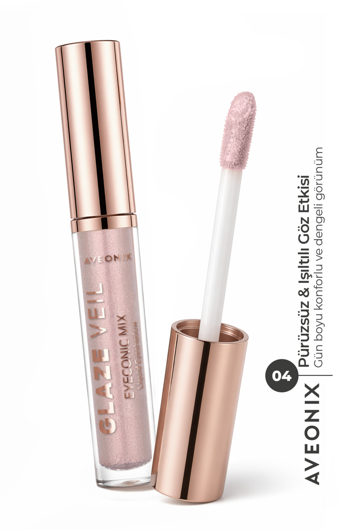 AVEONIX Glaze Veil Likit Göz Farı 04 Yoğun Renk Veren Kalıcı Bulaşma Yapmayan Smooth Bitiş - Fiyatı, Yorumları