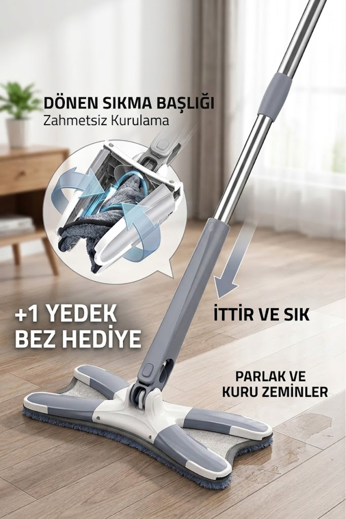 moppiページ SİHİRLİ MOP X Mop Yeni Nesil Mop Kendinden Sıkmalı 360 Derece