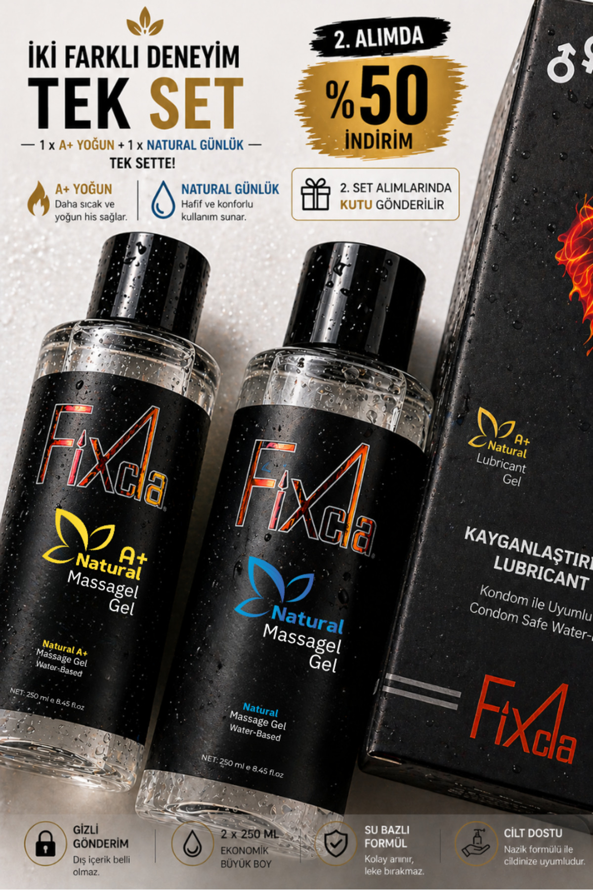 その他 Angelic Channeling (044A) FixCla Anal Kayganlaştırıcı Jel 2'li Set – A+ Natural 250 ml Su