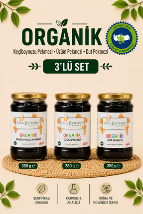 Soul Kitchen Organik Ürünler Organik Ek Gıda Seti 3lü Pekmez Paketi Model 9