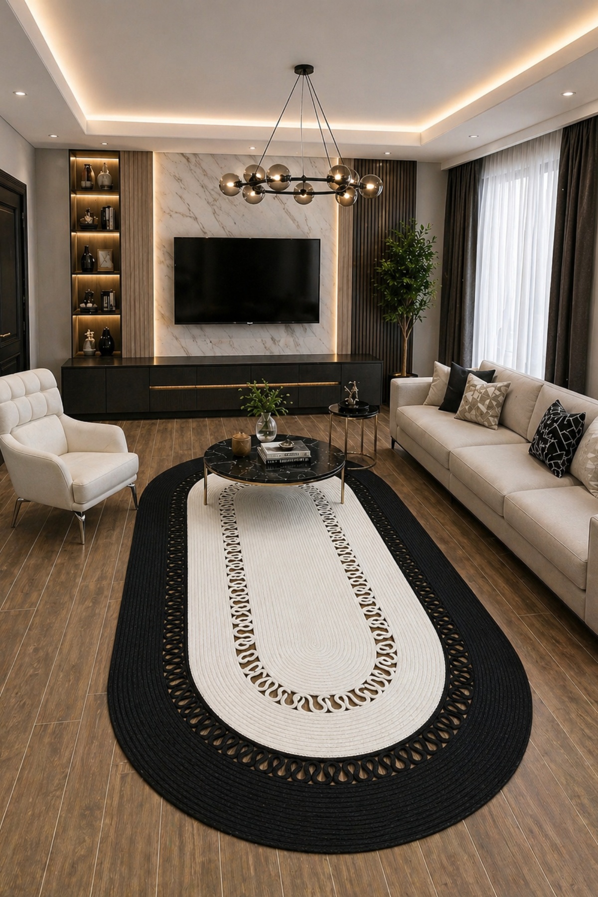 JÜT OVAL DEKORATİF EL ÖRGÜSÜ HALI KİLİM YOLLUK