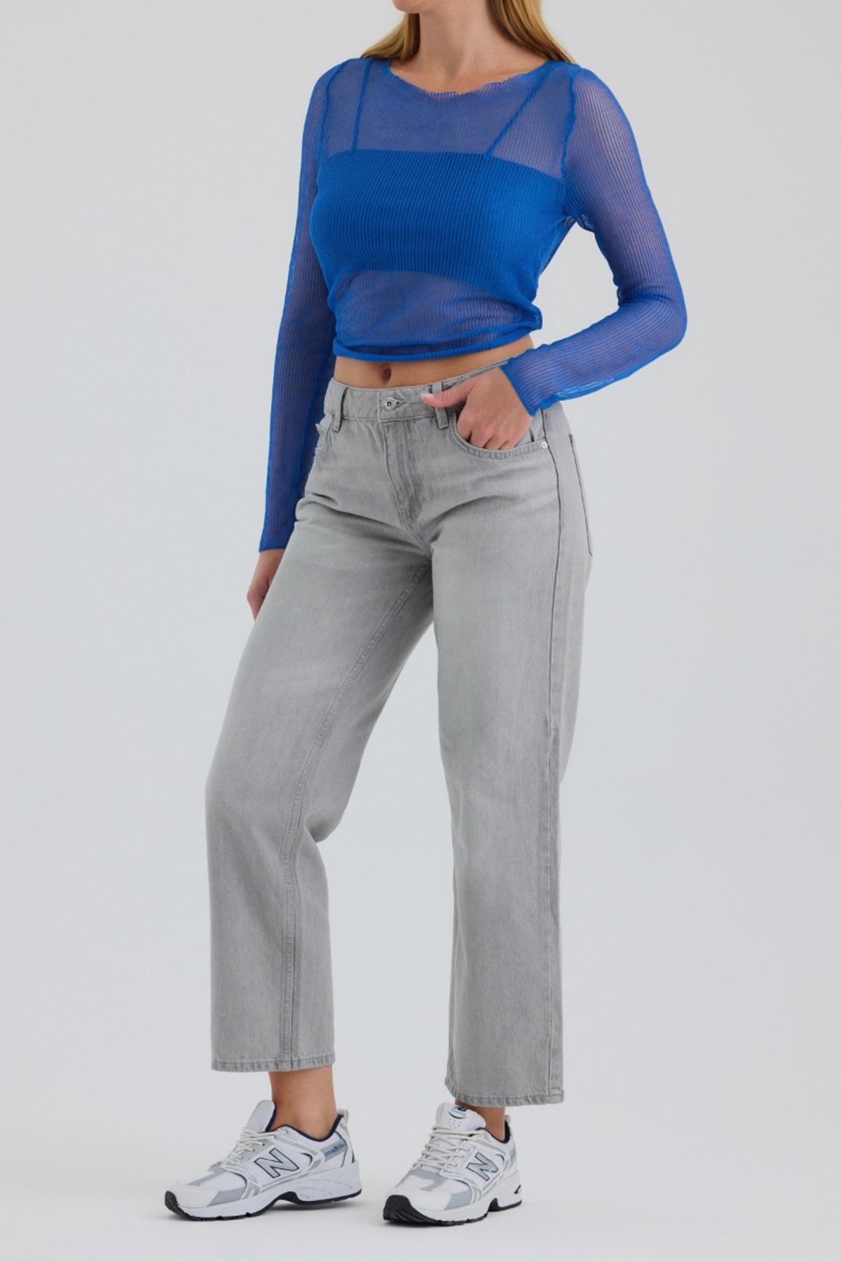 BPF Gri Normal Bel Straight Jean görsel 6