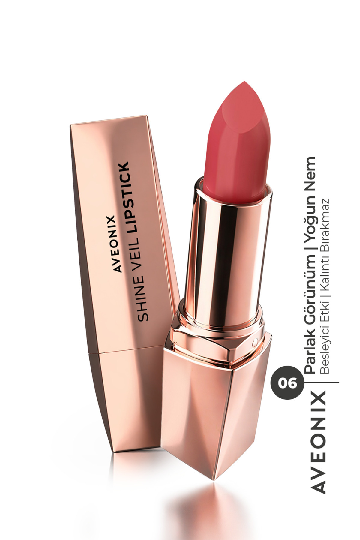 AVEONIX Shine Veil Parlak Ruj 06 Nemlendirici Pürüzsüz Dolgun Dudak Etkili Lipstick - Fiyatı, Yorumları