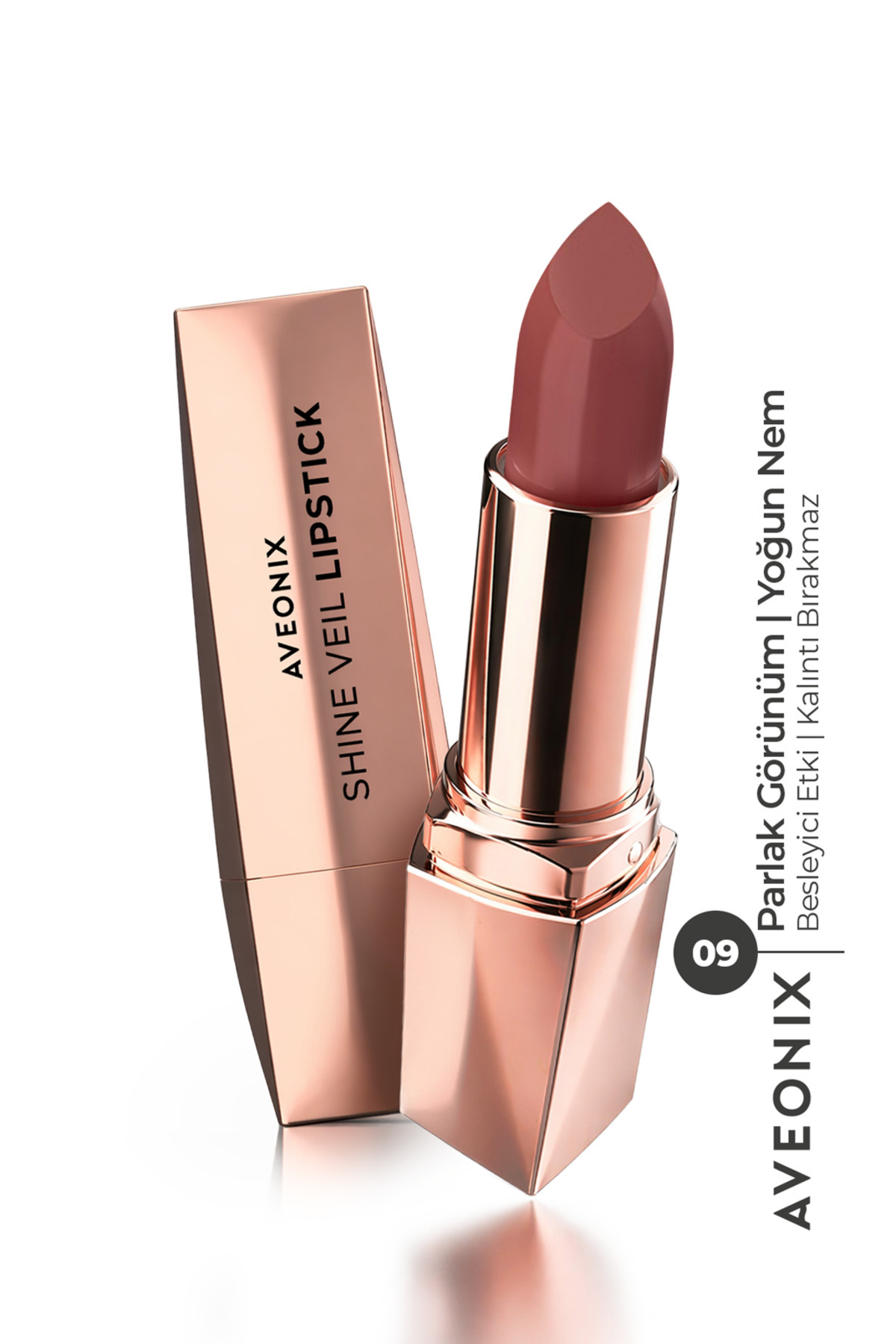AVEONIX Shine Veil Parlak Ruj 09 Nemlendirici Pürüzsüz Dolgun Dudak Etkili Lipstick - Fiyatı, Yorumları