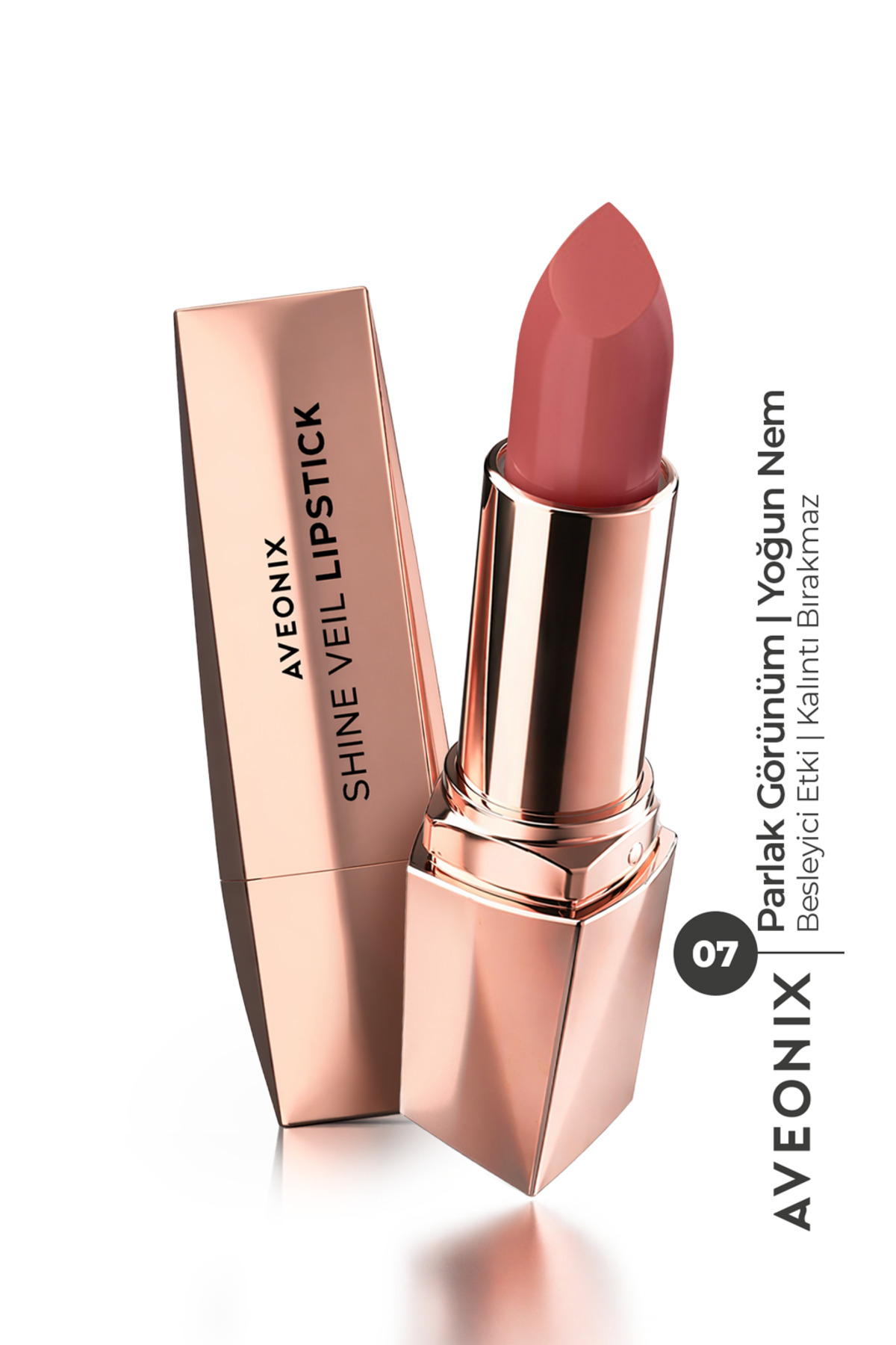 AVEONIX Shine Veil Parlak Ruj 07 Nemlendirici Pürüzsüz Dolgun Dudak Etkili Lipstick - Fiyatı, Yorumları