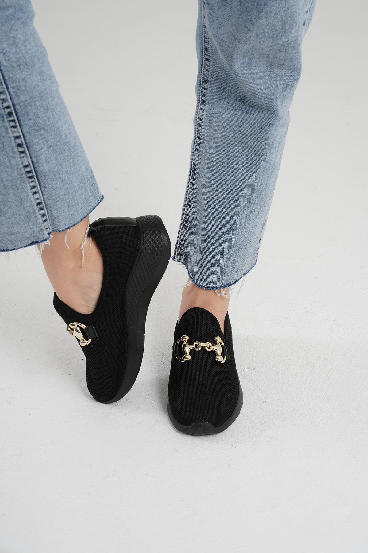Beyond Kadın Siyah GC Tokalı Sneaker 4cm BYNDSNKK04