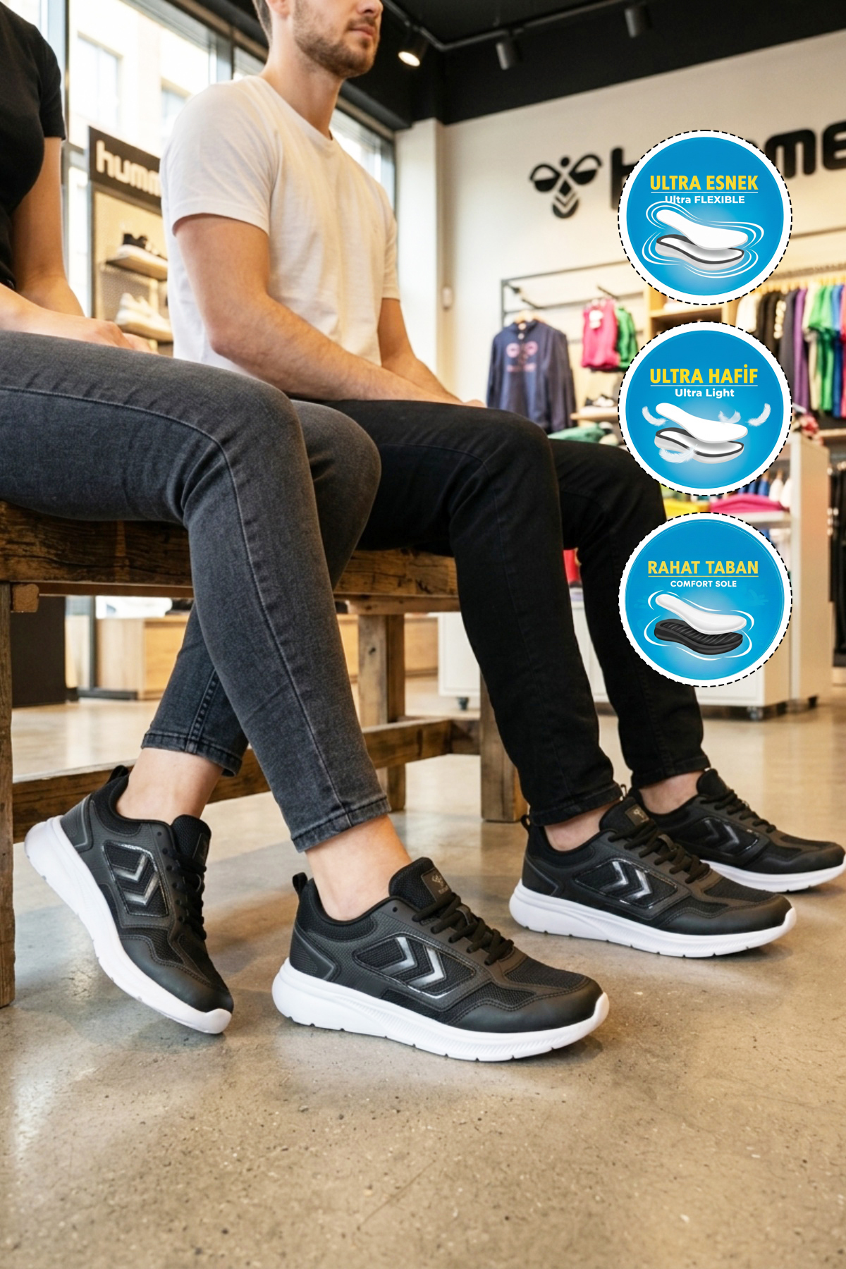 کفش ورزشی مشکی یونیسکس Hml Rush II مدل ۹۰۰۸۹۵ هامل کفش پیاده روی hummel