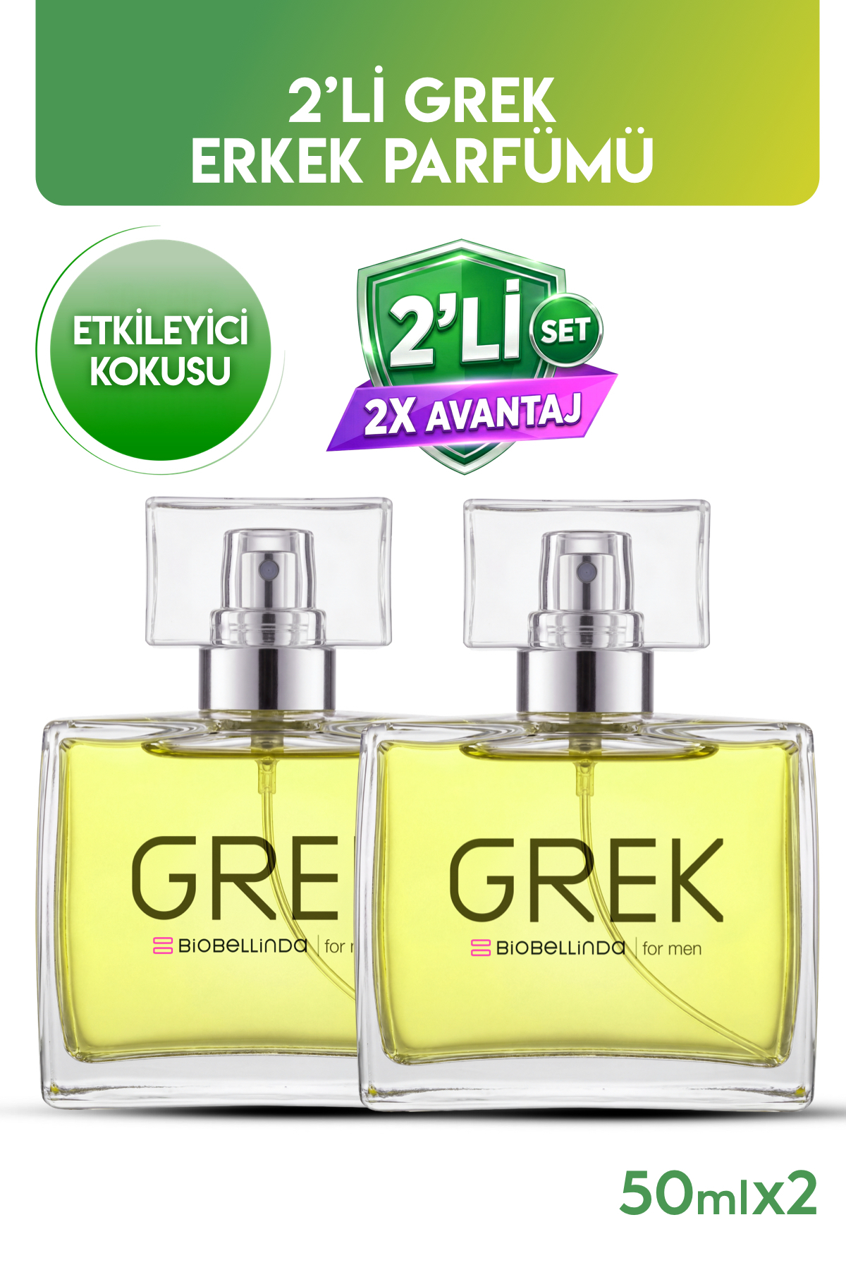 BioBellinda Grek Eau De Parfume For Men 50 ml (2'Lİ SET) — BİOGREK2Lİ