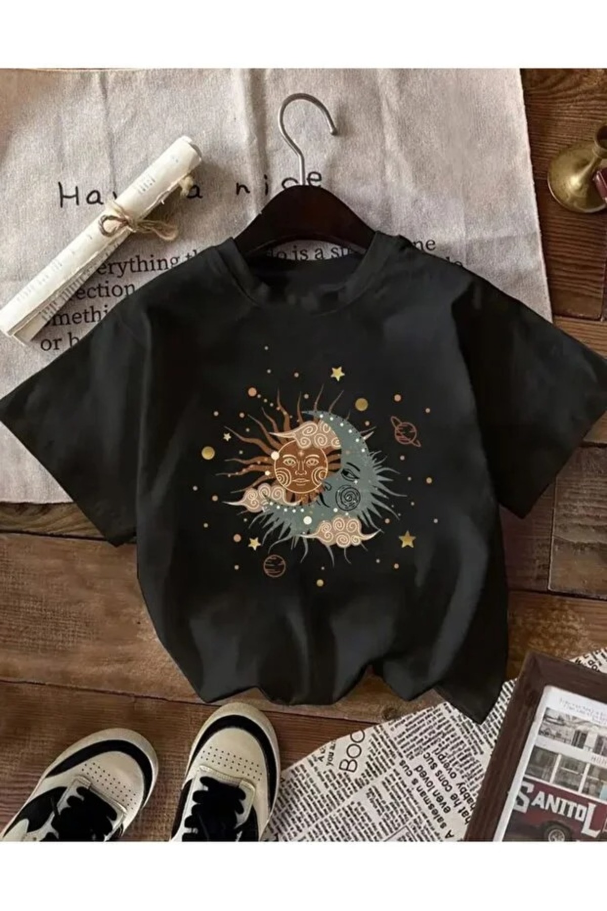 Unisex baskılı Oversize T-shirt