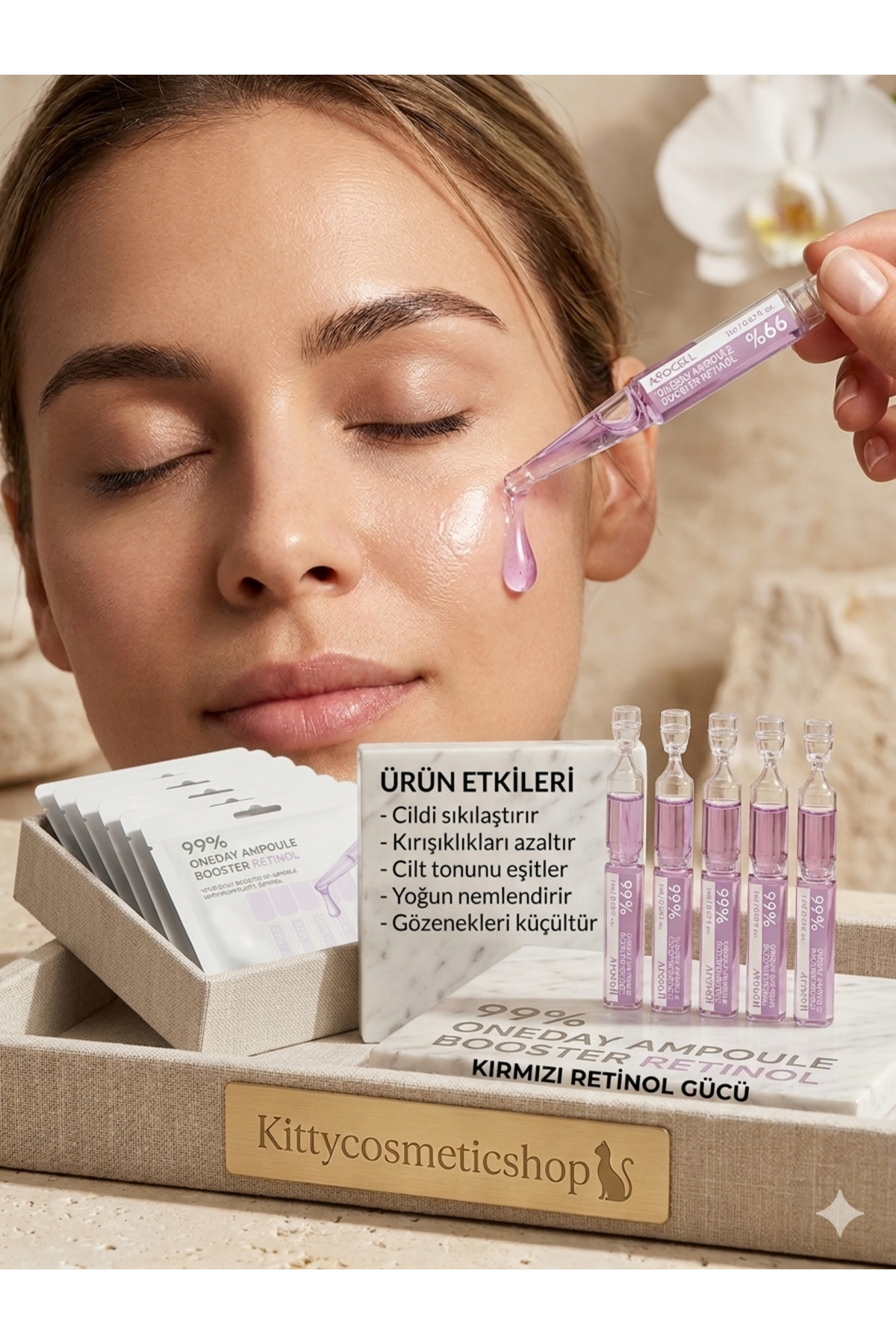 99% Oneday Booster Ampoule(Retinol), 1ML X 5 ADET(Retinol İçeren Güçlendirici Booster Serum) — 8809710462496