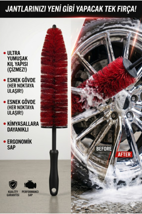 Cardarb Profesyonel Araba Jant Temizleme Fırçası - Çizmeyen Ultra Yumuşak Kıl...
