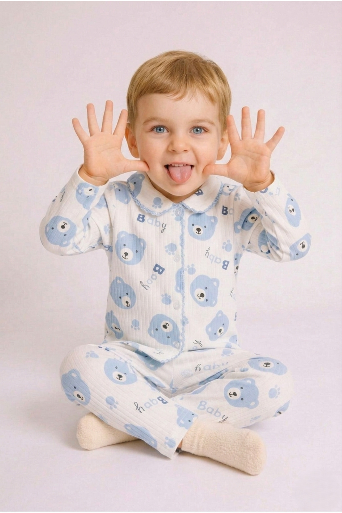 BUUFUU Children's Baby Long Sleeve Cotton Animal Patterned Set for 0-3 Years Old