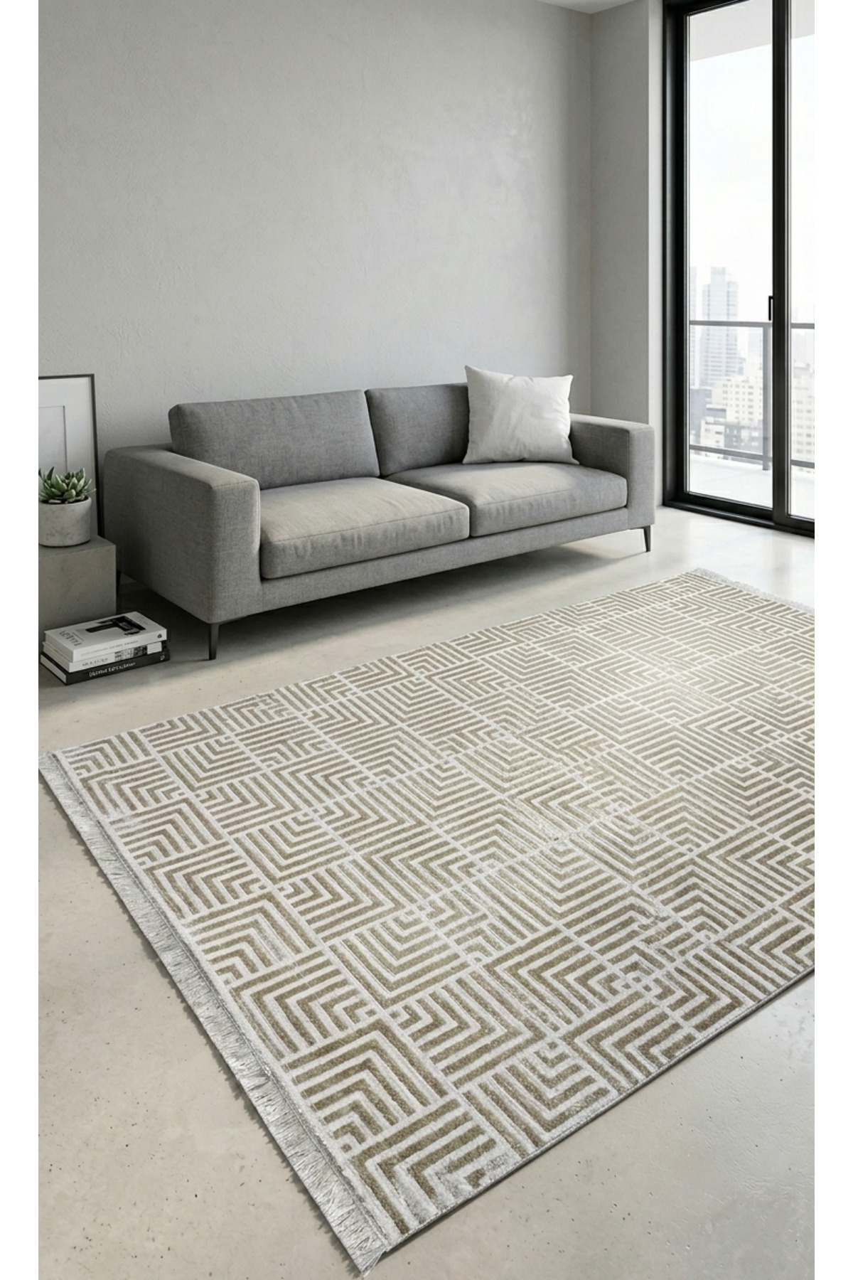 Classi Soft Thin Satin Bamboo Carpet Anti-Slip Base Washable Modern Living Room Kitchen Corridor Rug