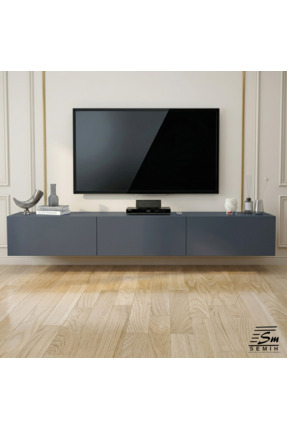 SEMİH MOBİLYA Modern Mdf Duvara Monte 180 cm Antrasit TV Ünitesi – Minimalist...