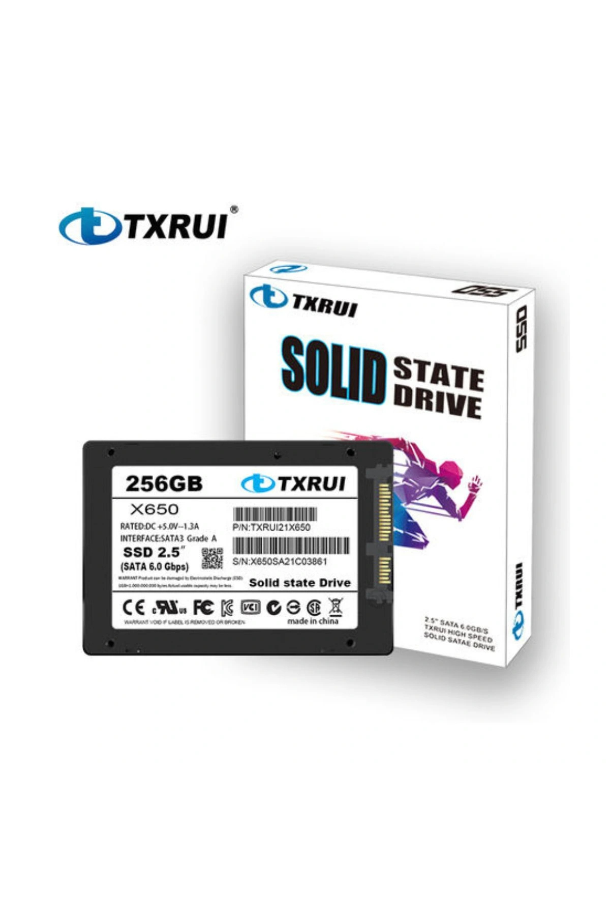 Txrui X650 256GB SSD Harddisk 500MB/s 300MB/s 2.5 inch SATA3
