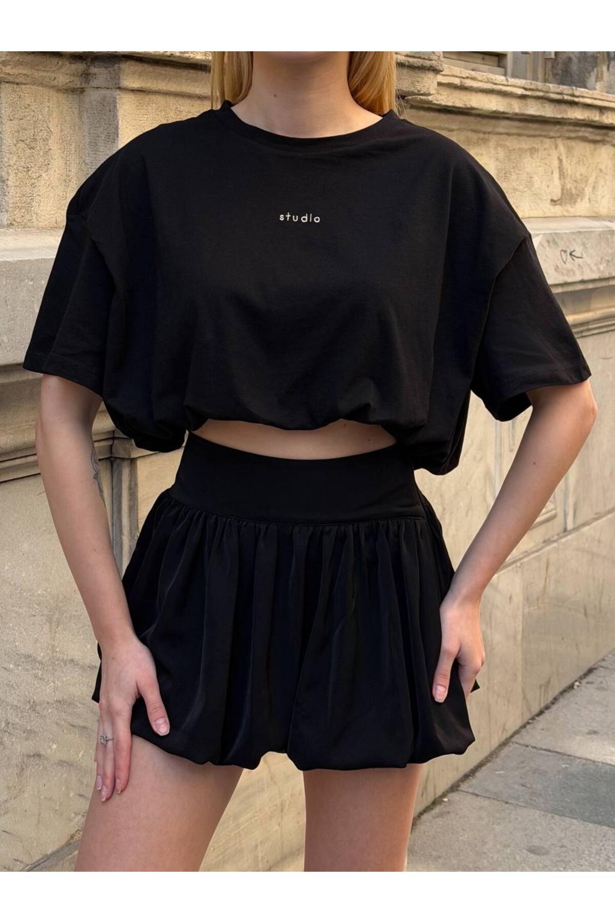 Le Savu Printed Balloon T-Shirt