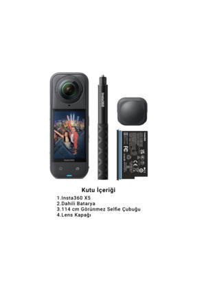 Insta360 X5 8K 360 Aksiyon Kamerası Başlangıç Kiti – Çift Sensör, Ek Batarya,...