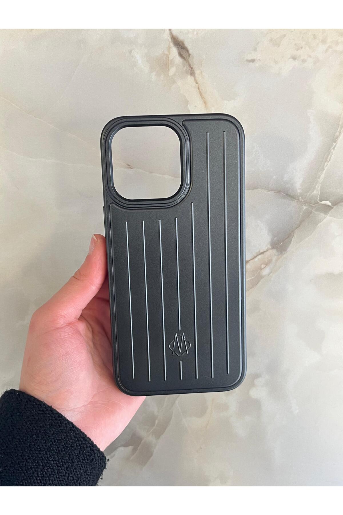ZB Aksesuarda Moda İPHONE 15 Pro Max Uyumlu Rimowa Çizgili Bavul
