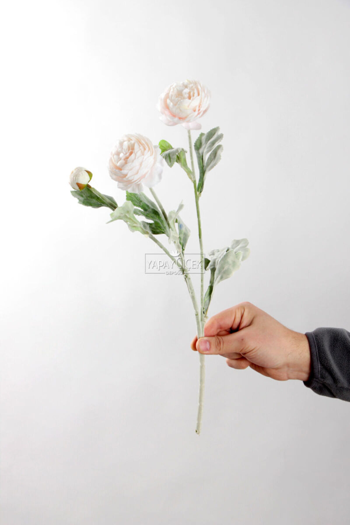 Seti Ranunculus Empressco 3'lü Yapay Çiçek Seti, Şakayık ve Ranunculus Dalı, 50 cm ...