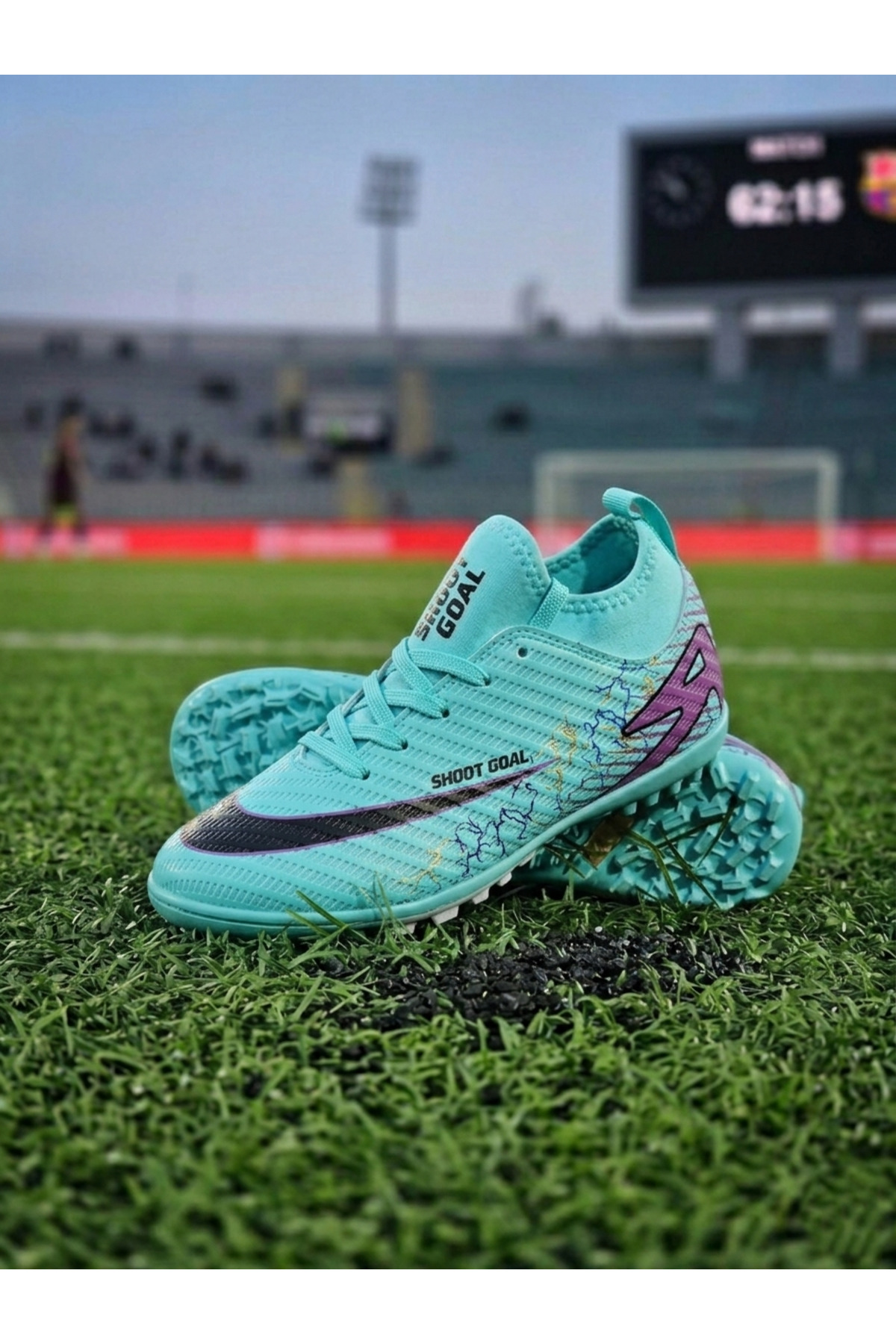 boot120 原工房 Elit Shot Goal 1214 Turkuaz Çoraplı Erkek Çocuk Halısaha