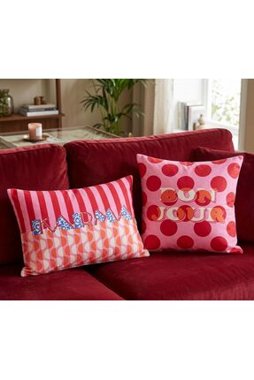 cuboo home Maximalist rengarenk 2li kırlent kılıfı 43x43 cm-50x35 cm Dekorayo...