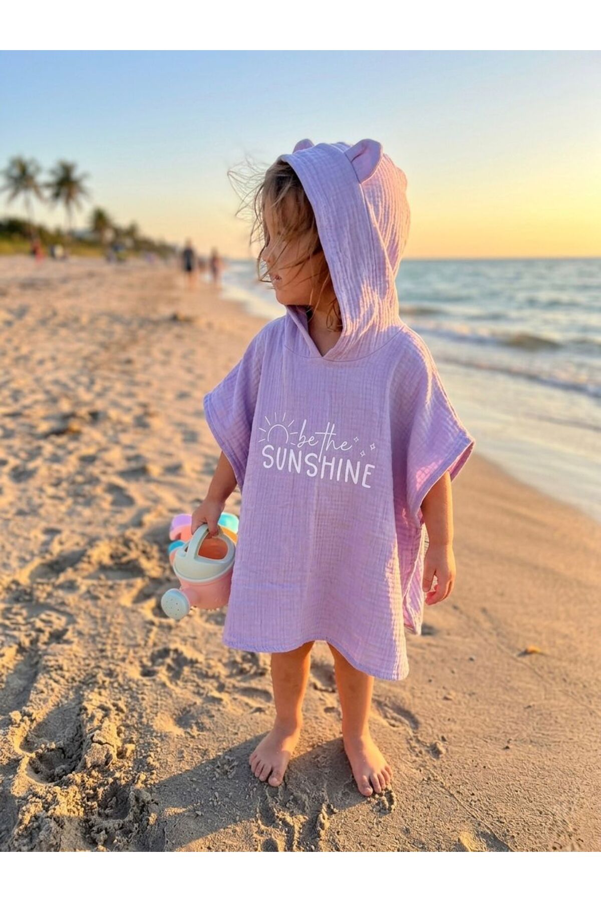 Kids Muslin Sea Poncho Hooded Cotton Quick-Dry