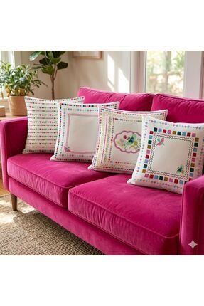 cuboo home maximalist renkli 4 lü kırlent kılıfı seti Dekorayon seti salon de...