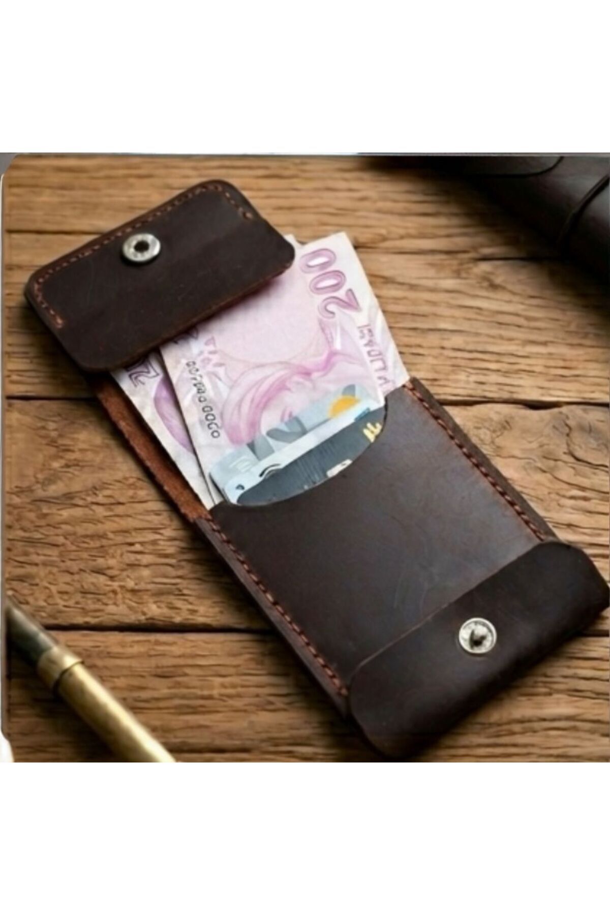 ParlaLeather NOMAD Kişiye Özel Hakiki Gerçek Deri Cüzdan Kartlık Kadın Erkek görsel 2