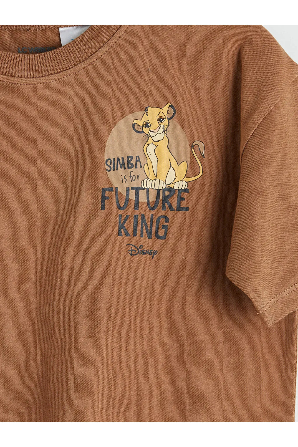 LC Waikiki Brown Crew Neck Lion King Printed Boys' T-Shirt