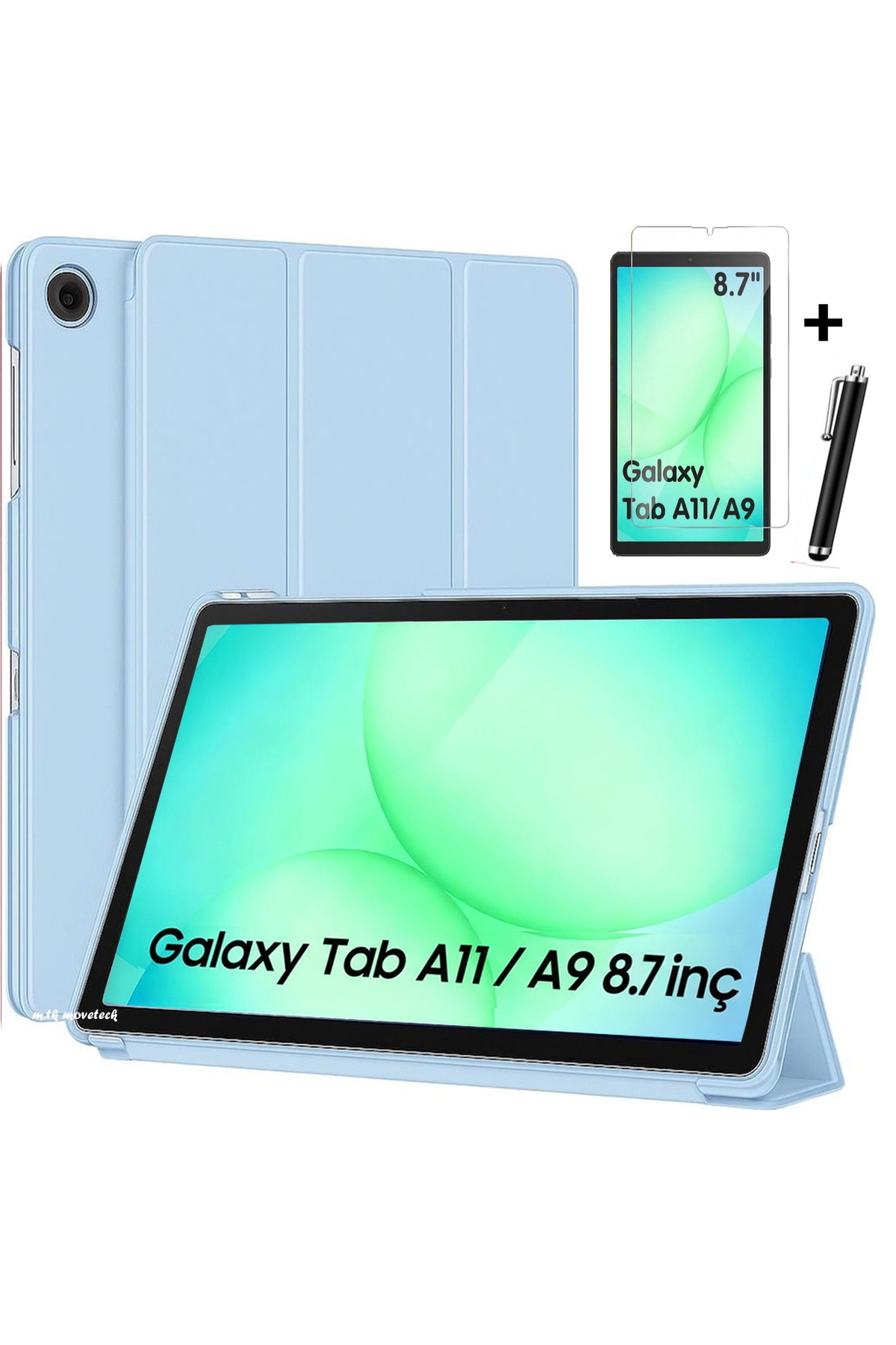Samsung Galaxy Tab A11/A9 8.7 inch Compatible Tablet Case with Smart Sleep Mode + Flexible Glass + Pen Set