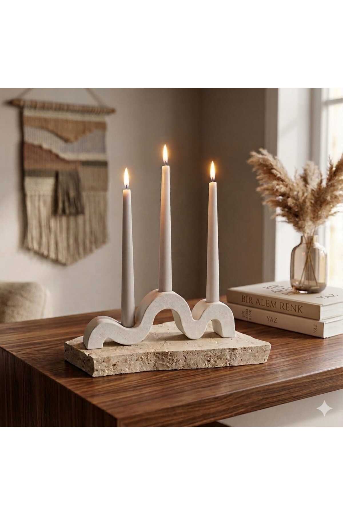 Modern Wavy Concrete Candle Holder - 4 Color Options (Black, Gold, Silver, White)