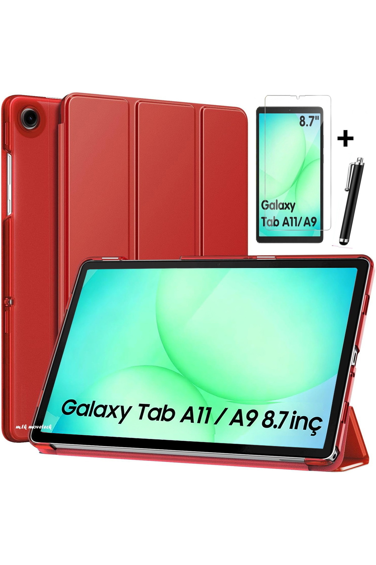 Samsung Galaxy Tab A11/A9 8.7 inch Compatible Tablet Case with Smart Sleep Mode + Flexible Glass + Pen Set