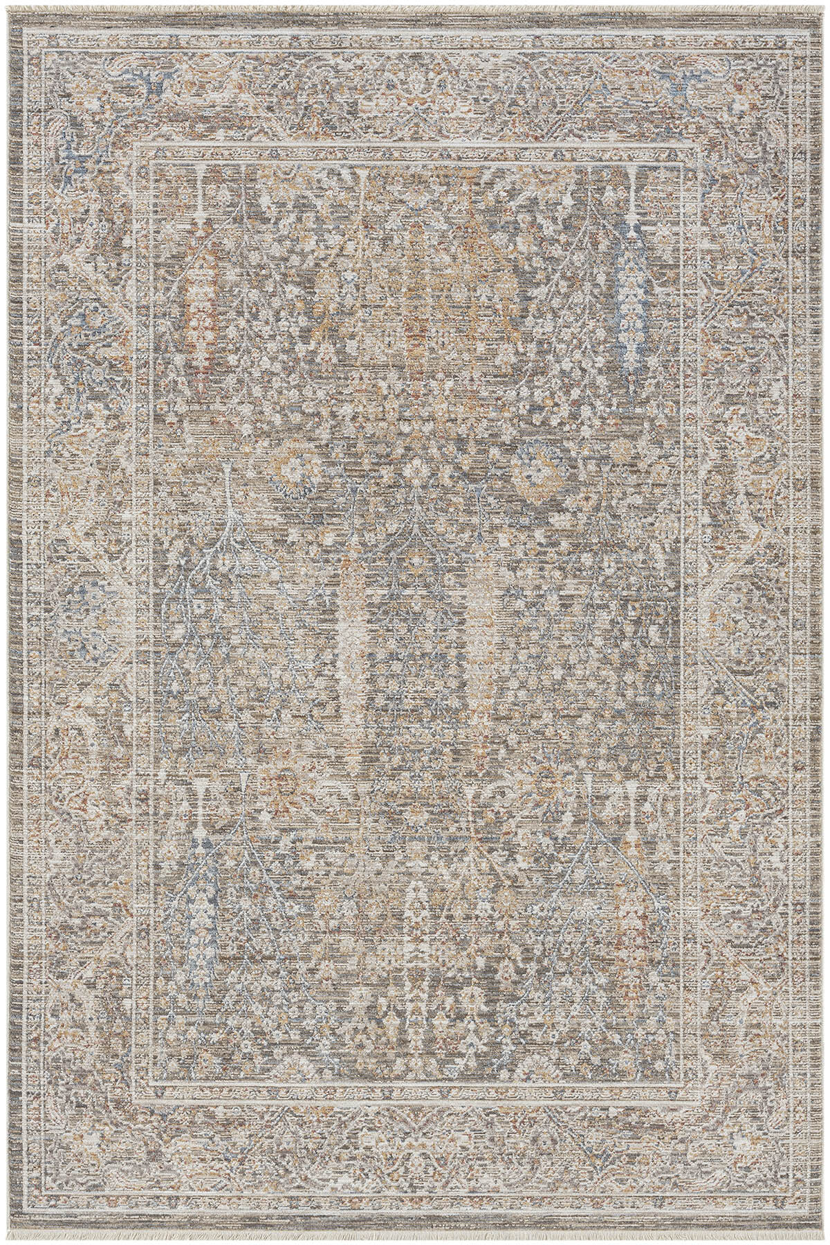 Ceremony Soft Beige Premium Classic Pattern Vintage Aged 4 Season Paw Friendly Living Room Living Room Rug