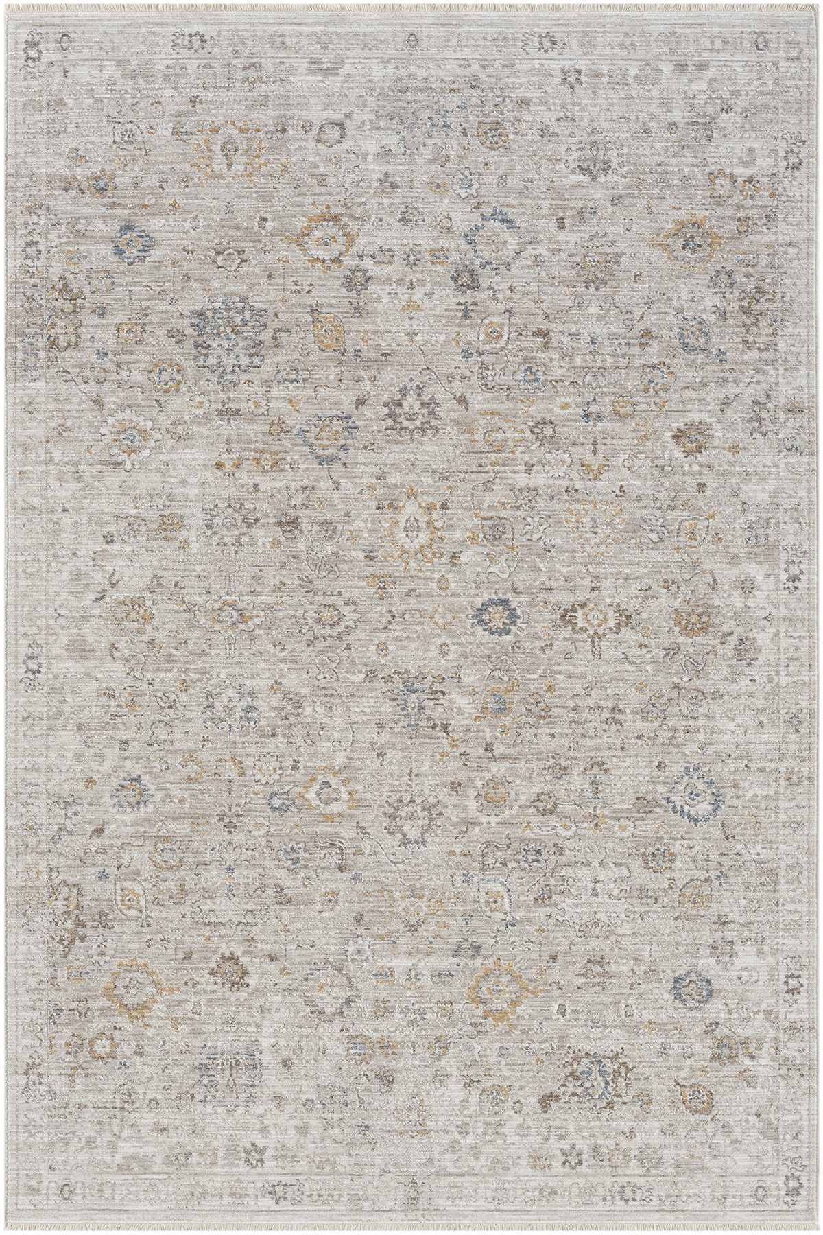 Ceremonial Beige Soft Decor Four Seasons Vintage Patterned Paw Friendly Living Room Living Room Rug