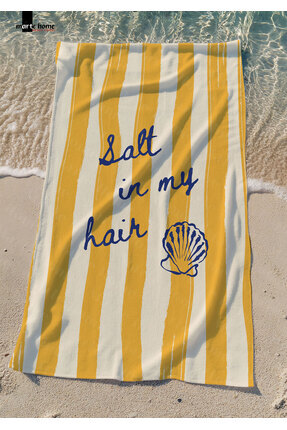Marte Home SALT IN MY HAIR - RENKLİ BASKILI PLAJ HAVLUSU - 75x150 CM