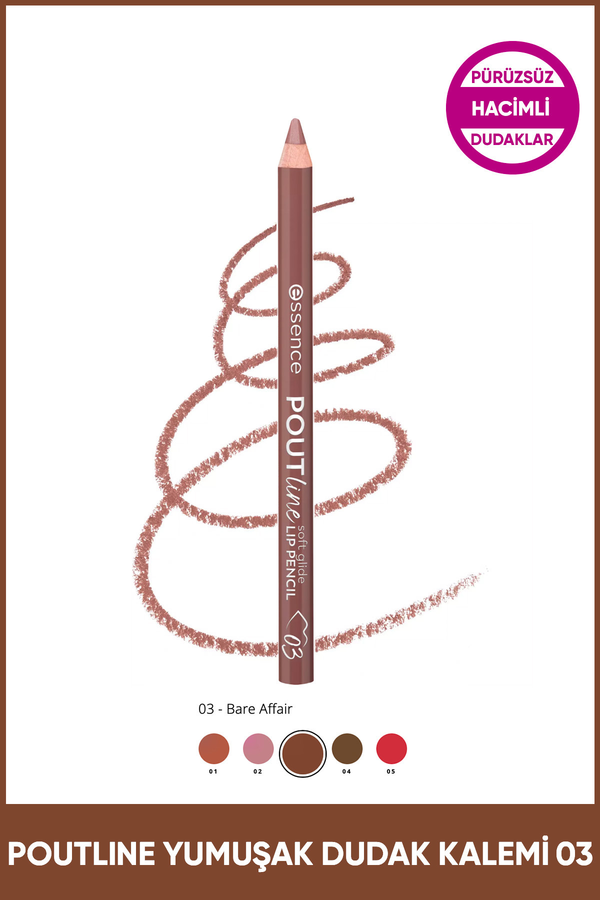 Essence POUTline yumuşak Uçlu Dudak Kalemi No: 03 - Fiyatı, Yorumları