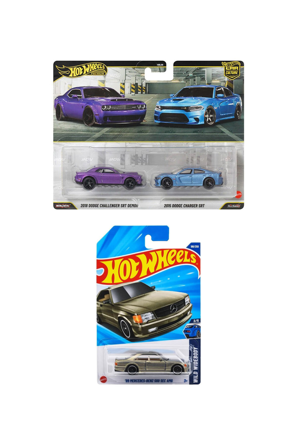 HOT WHEELS Premium Car Culture HBL96 2'li Set+Uzun Kart Mercedes